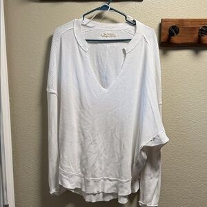 We The Free Cream Waffle Knit Top